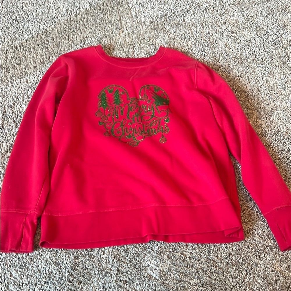 Tek Gear Red Crew Neck Sweater with Long Sleeves and Relaxed Fit